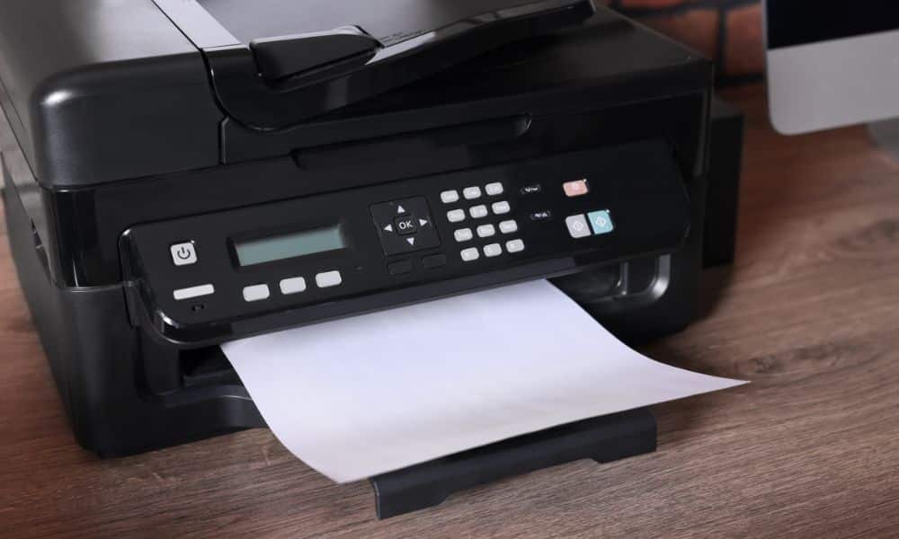 Printer with paper being printed