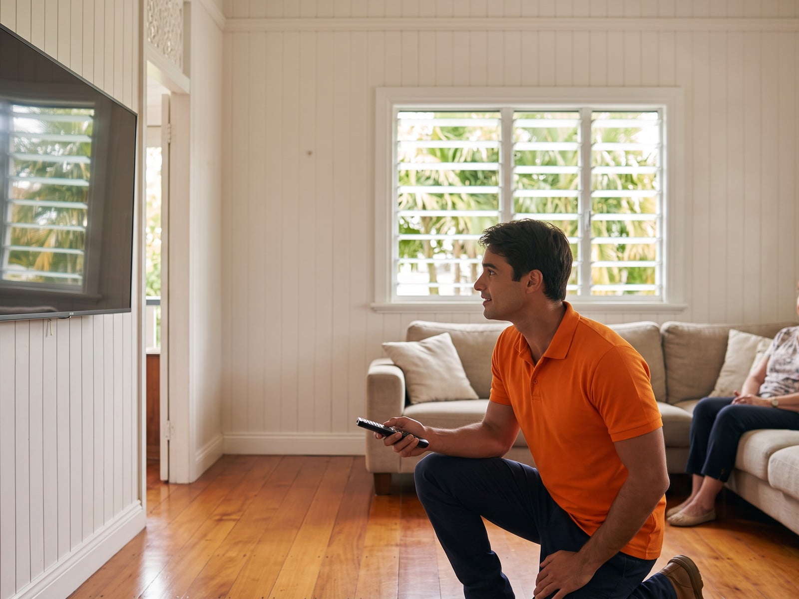 Smart TV Setup Brisbane | Chromecast, Apple TV & Streaming Setup | Geeks Brisbane 1 Smart TV and streaming device setup in a Brisbane home